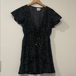 Princess Polly Black Mini Dress with White Dots